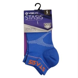NWT Voxx Life‎ Stasis Athletic No-show Socks W/ VoxxHPT Women's SMALL Dark BLUE